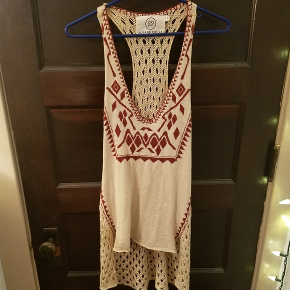 Aztec Pattern Knit Tank Top - Picture 3 of 5